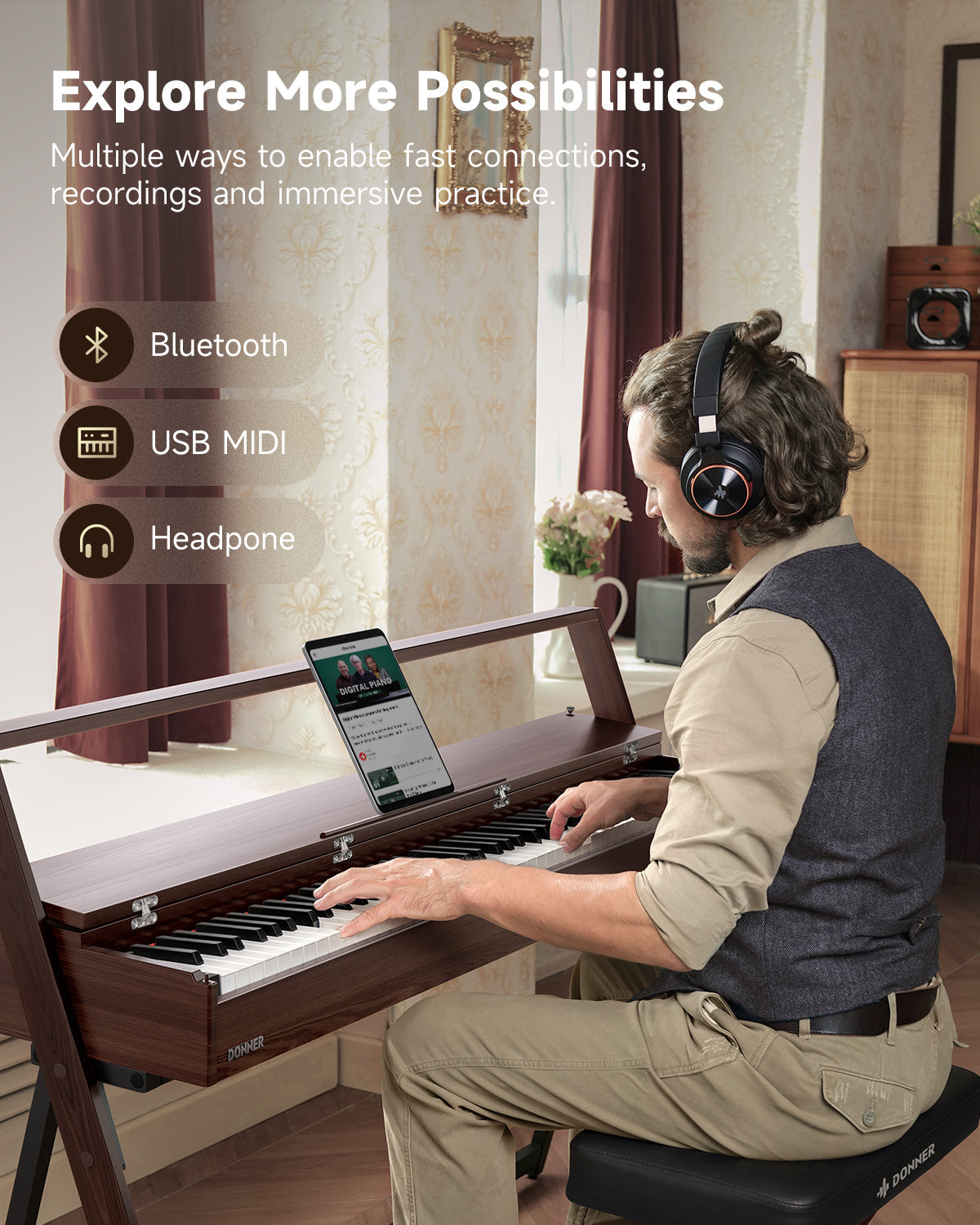 Donner OURA R300 Piano digital de 88 teclas EC7132