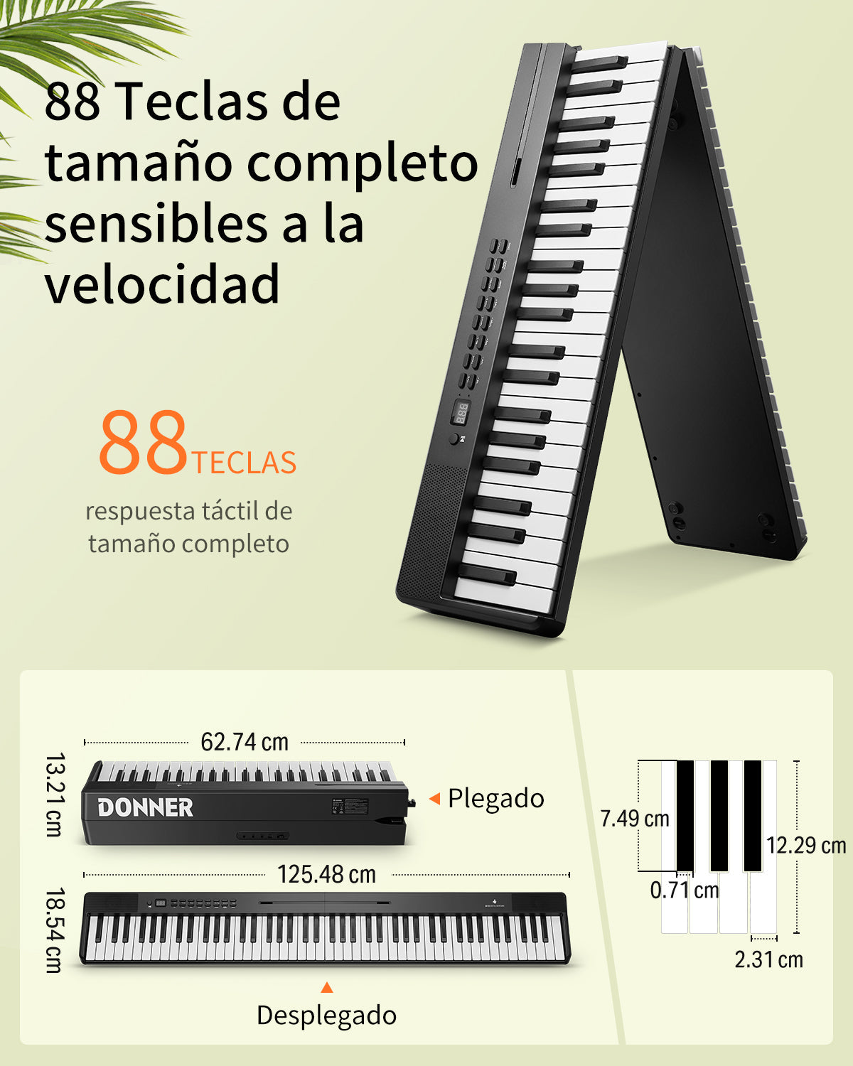Donner DP-10 Piano digital plegable de 88 teclas