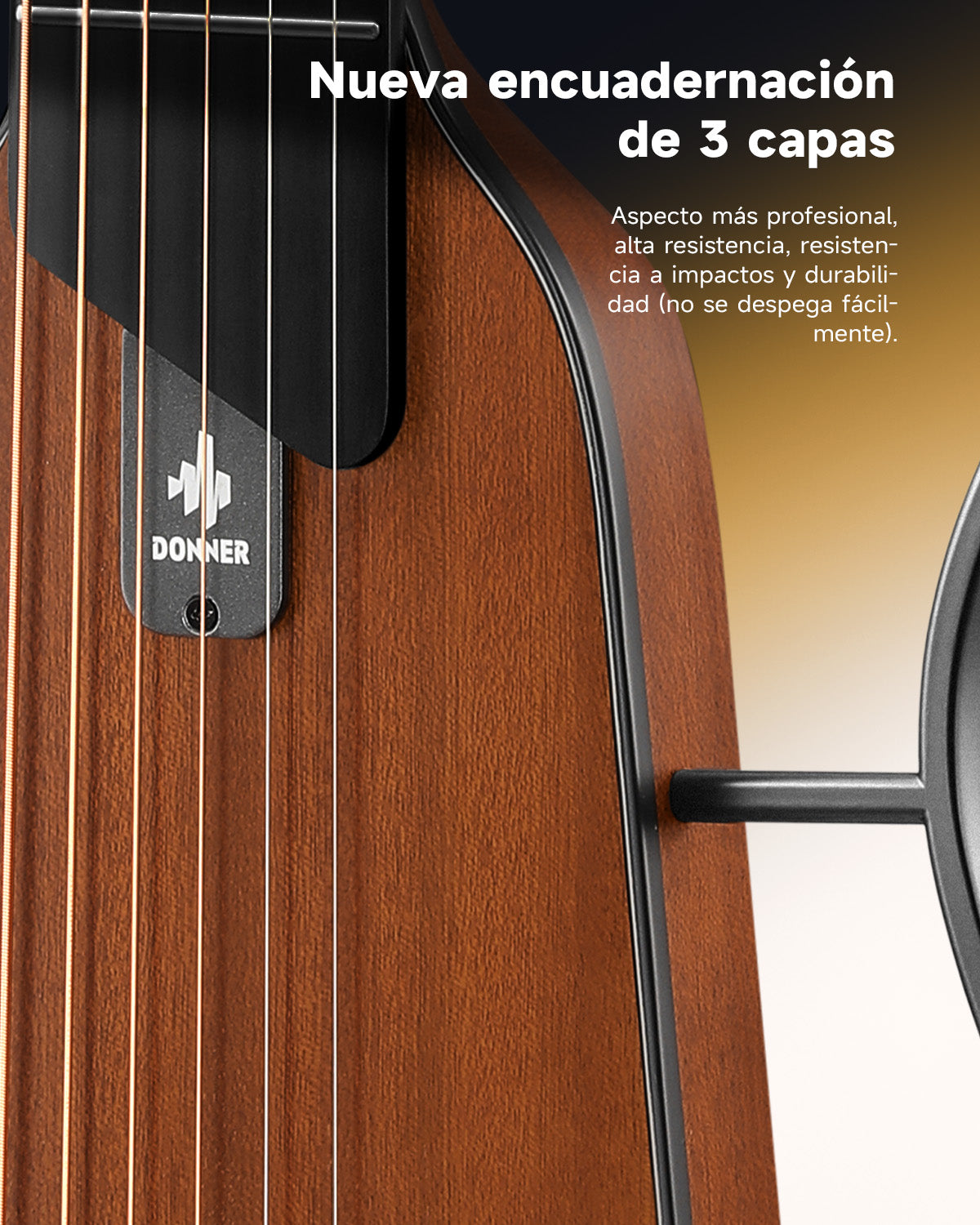 Donner HUSH I Evo2 Guitarra silenciosa de viaje EC7488