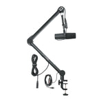 Gator Frameworks GFWMICBCBM4000 Soporte de micrófono Boom de transmisión profesional con luz LED