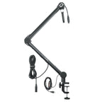 Gator Frameworks GFWMICBCBM4000 Soporte de micrófono Boom de transmisión profesional con luz LED