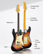 Donner DST-600 Guitarra eléctrica con funda EC6799