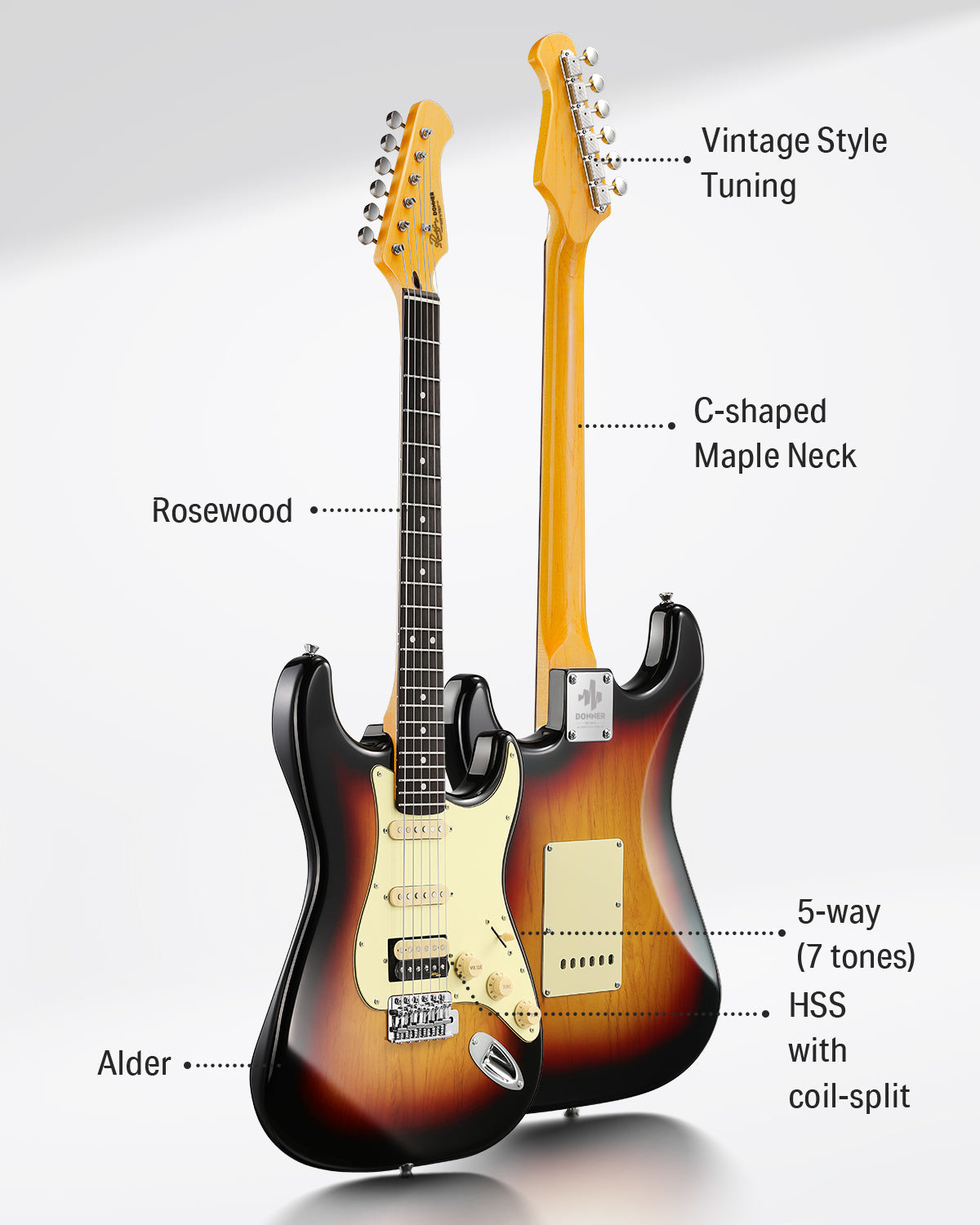 Donner DST-600 Guitarra eléctrica con funda EC6799