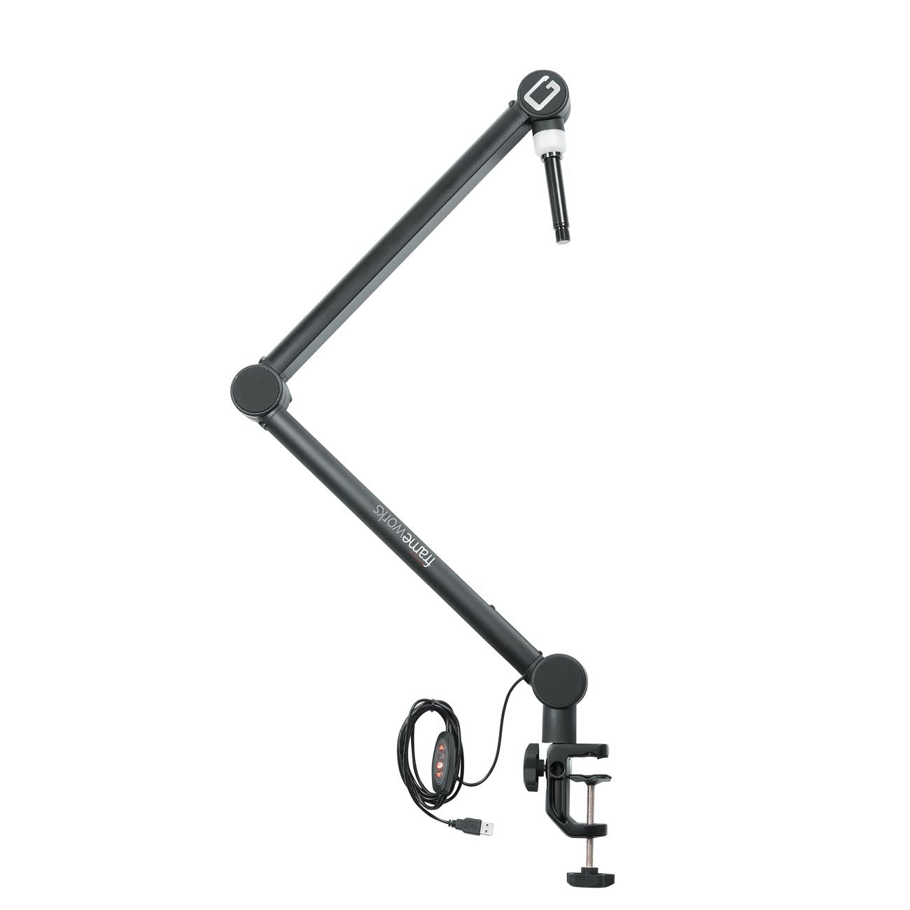 Gator Frameworks GFWMICBCBM4000 Soporte de micrófono Boom de transmisión profesional con luz LED