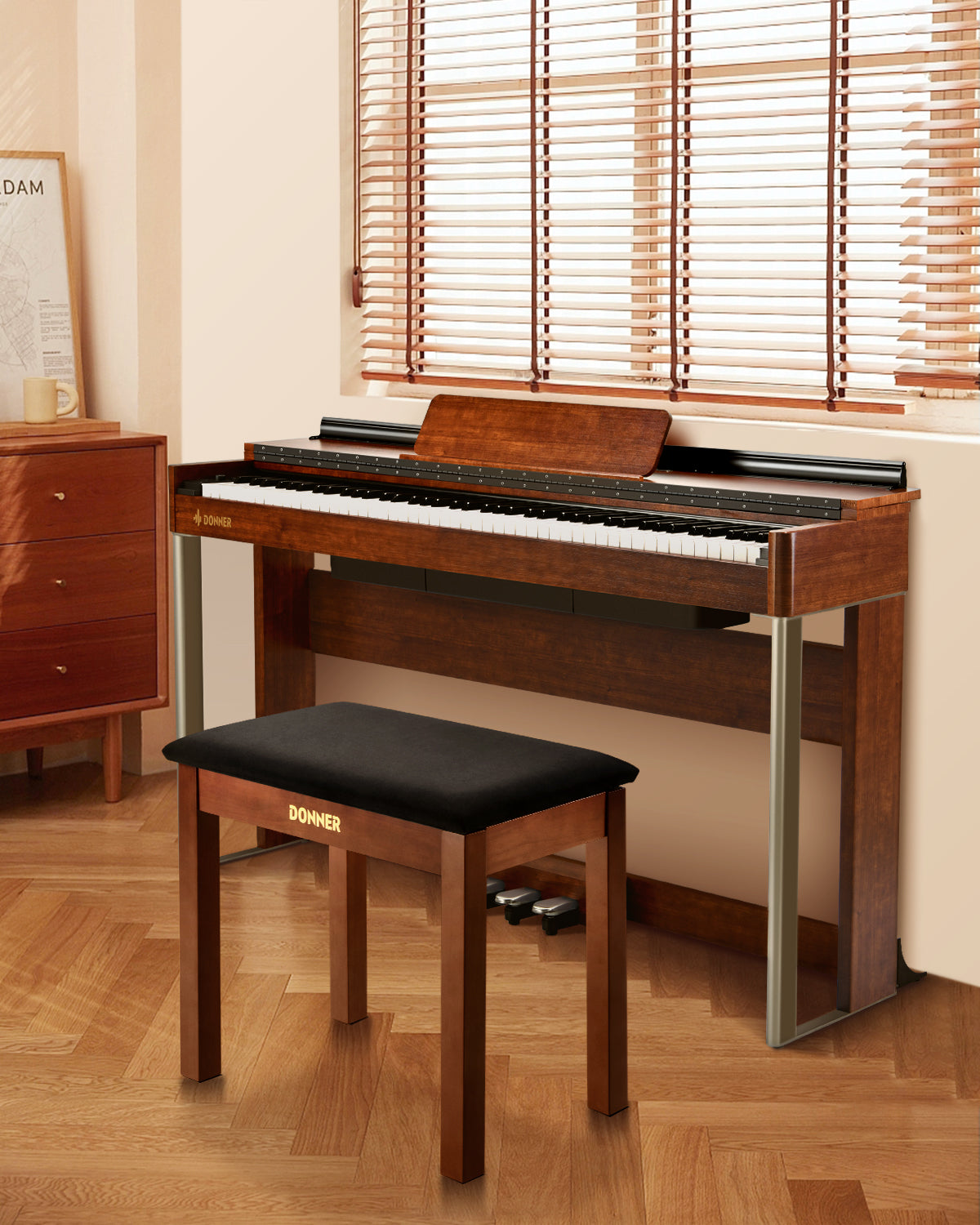 Donner DKB-10 Banqueta de piano marrón
