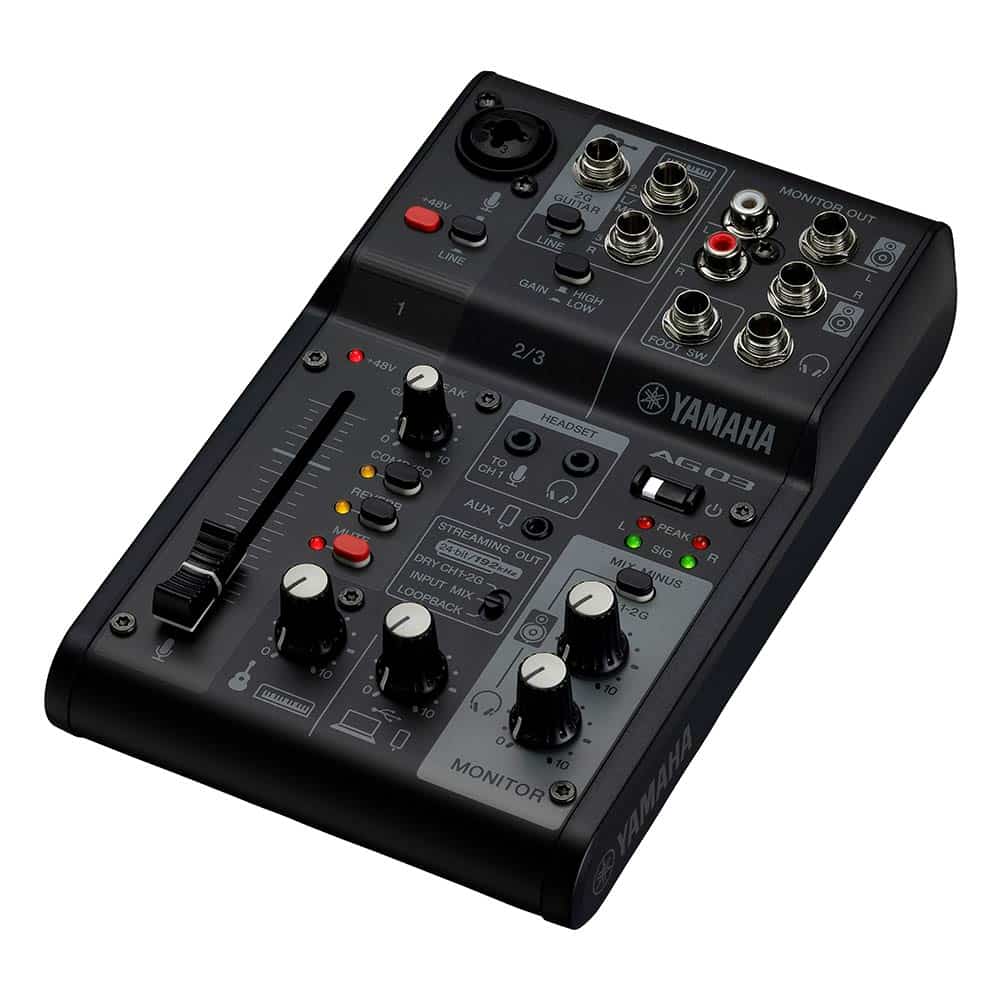Pack de Transmisión en vivo 3 canales AG03MK2 Black - Yamaha