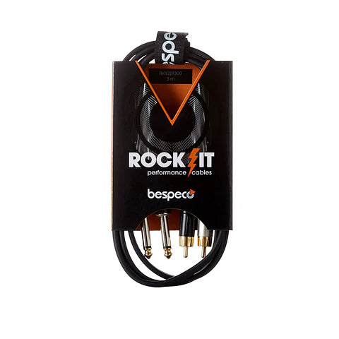 Bespeco RKY2JR300 Rock-It Cable 2 RCA a 2 Jack TS 6,3 mm 3 m
