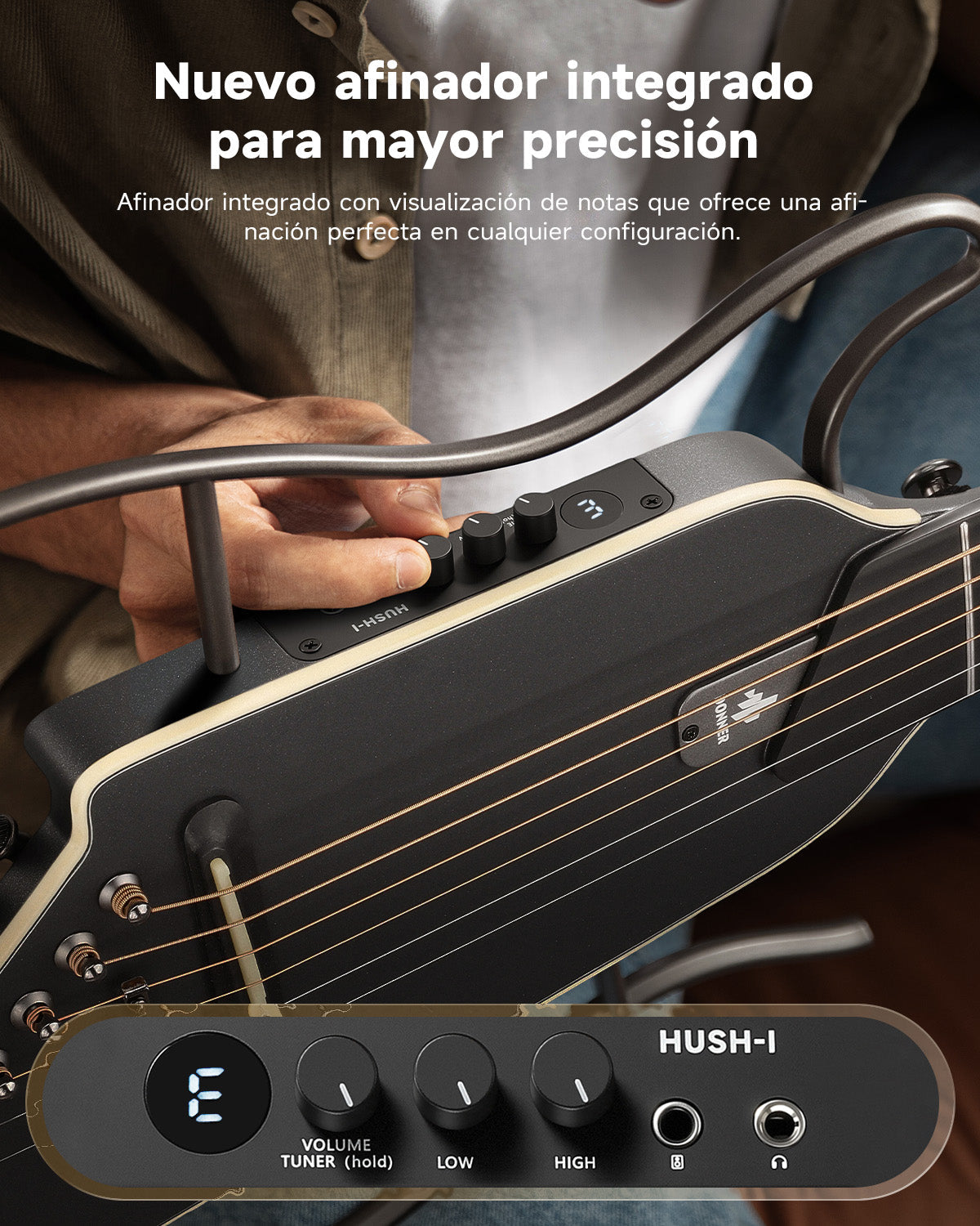 Donner HUSH I Evo2 Guitarra silenciosa de viaje EC7489