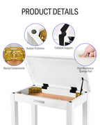 Donner DKB-10 Banqueta de piano blanca