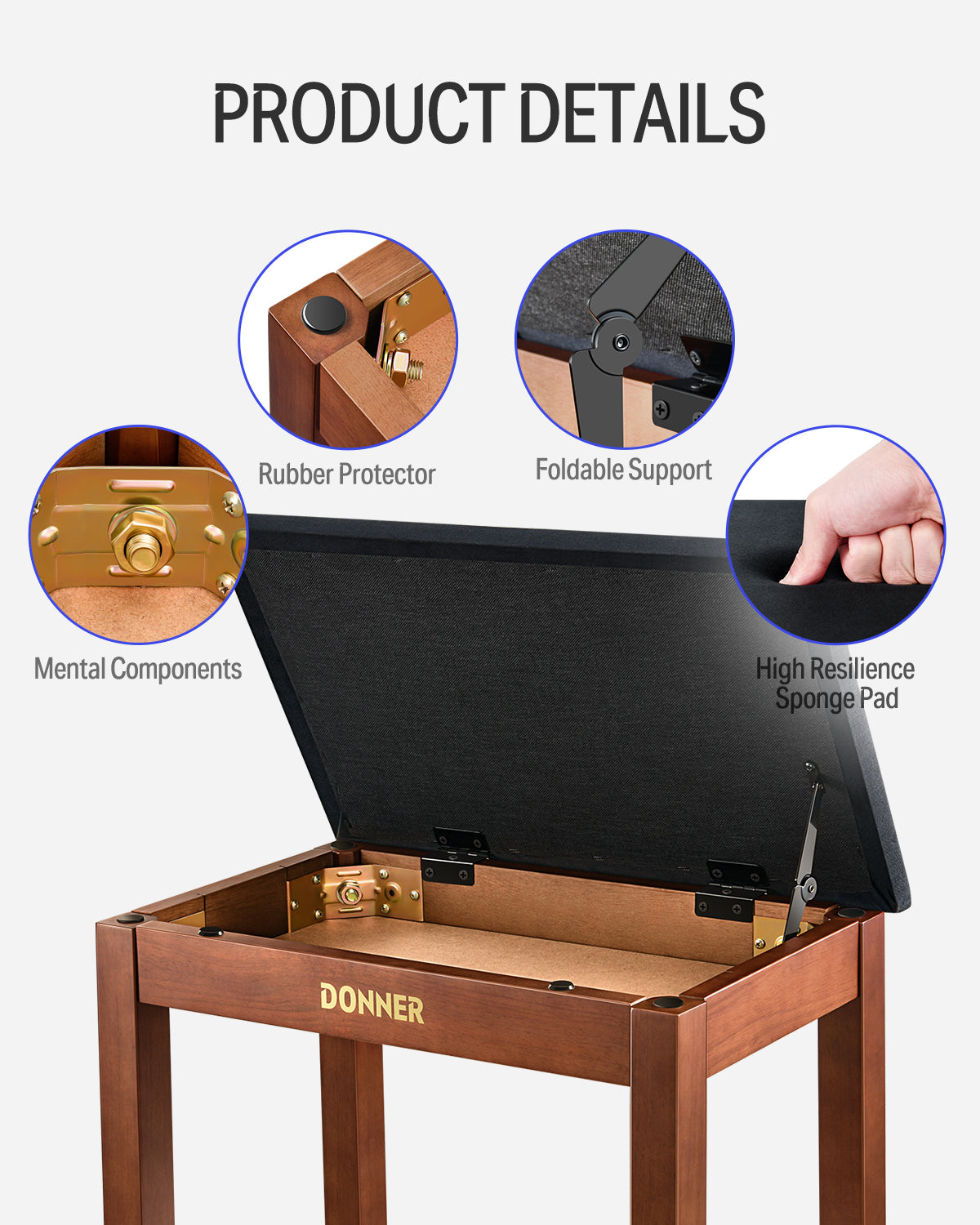 Donner DKB-10 Banqueta de piano madera