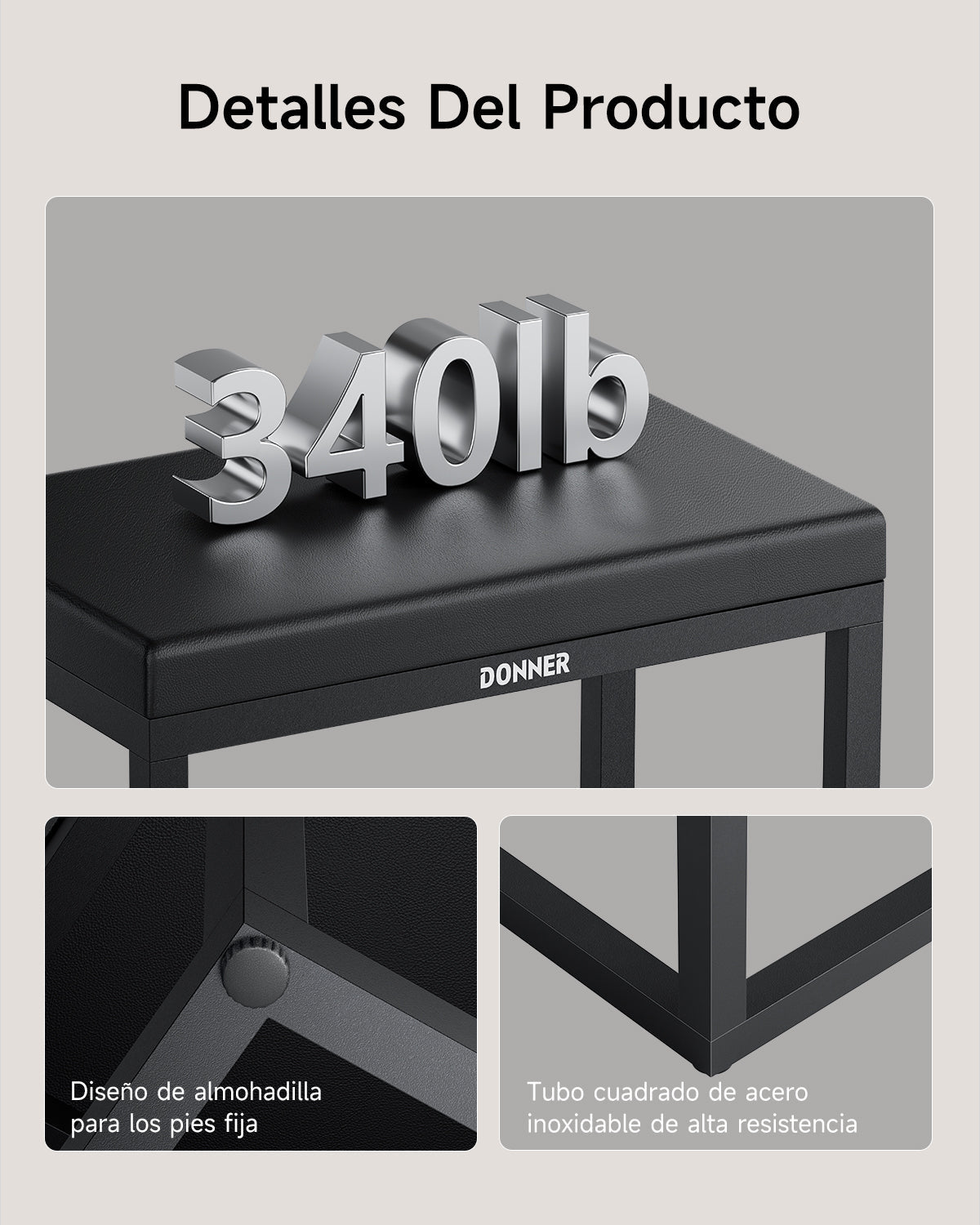 Donner S200 Banco de piano con estructura metálica