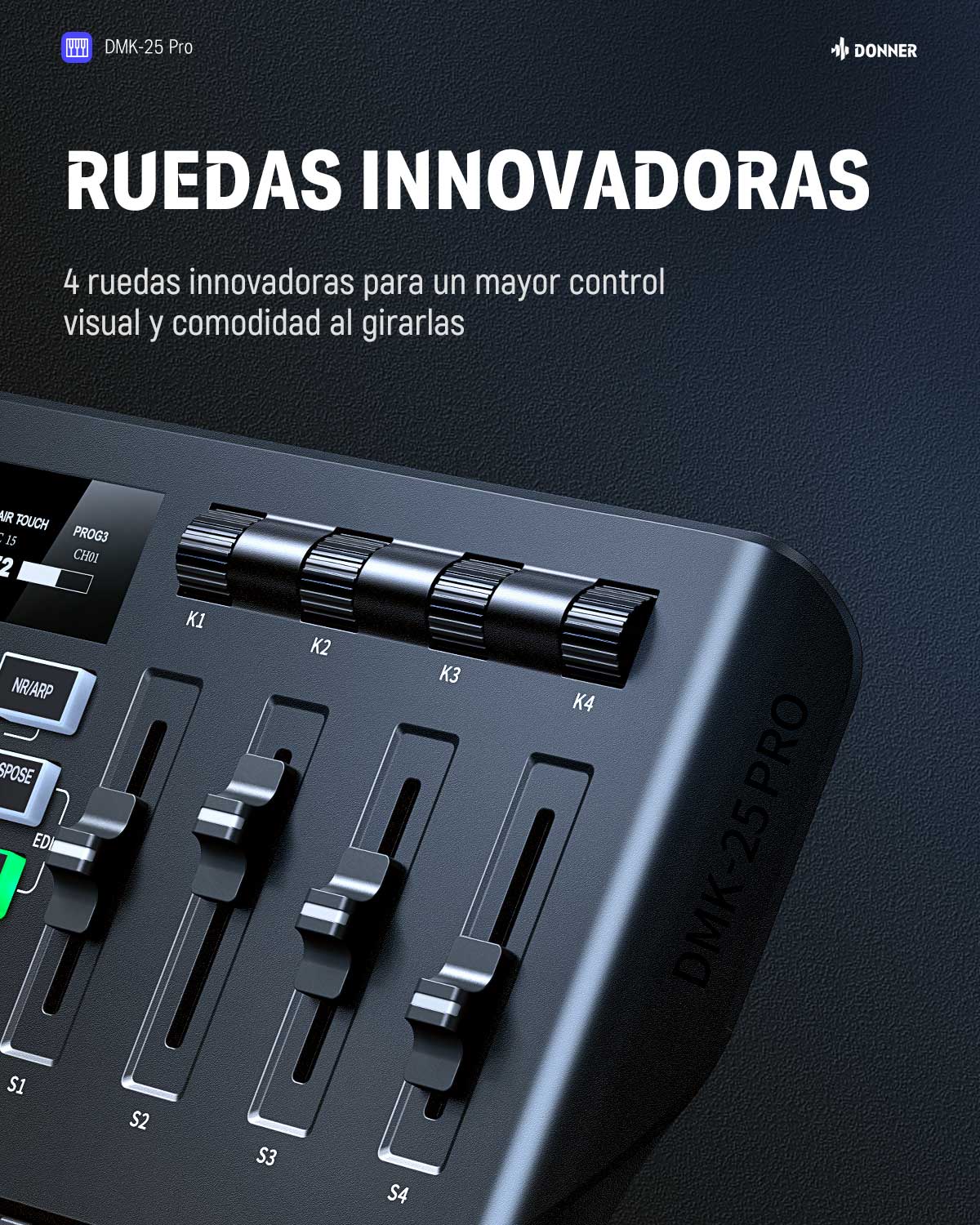Donner DMK-25 PRO Controlador MIDI de 25 mini teclas