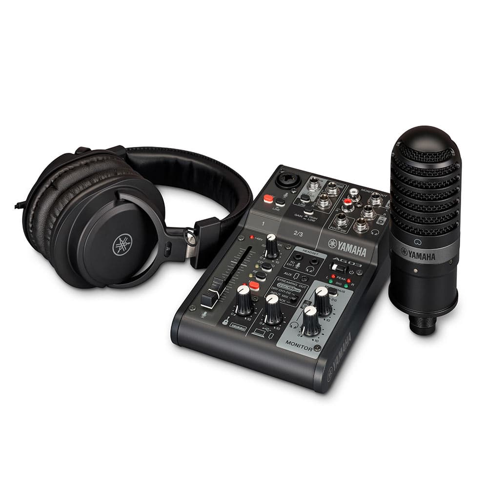 Pack de Transmisión en vivo 3 canales AG03MK2 Black - Yamaha