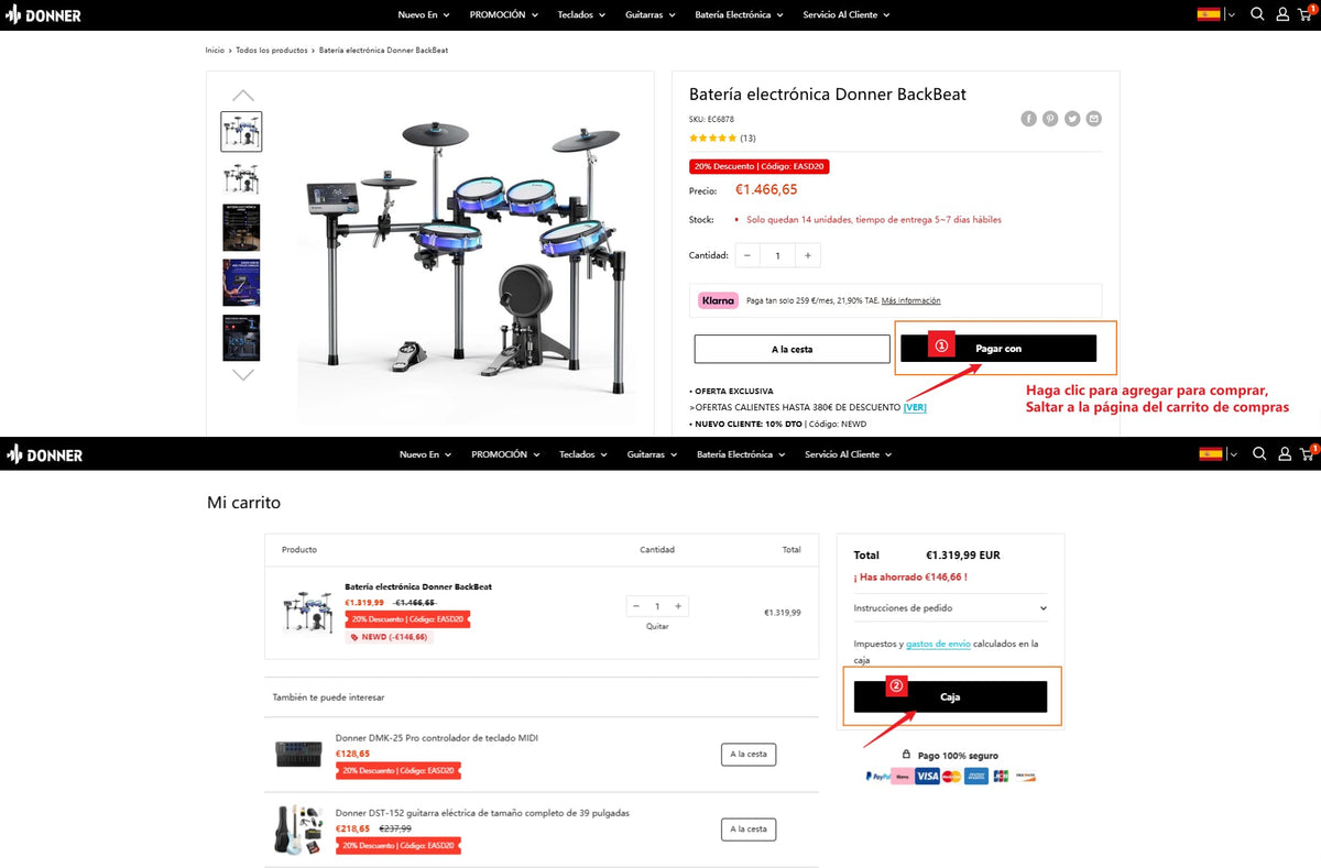 Donner S100 Piano digital de 88 teclas EC7134