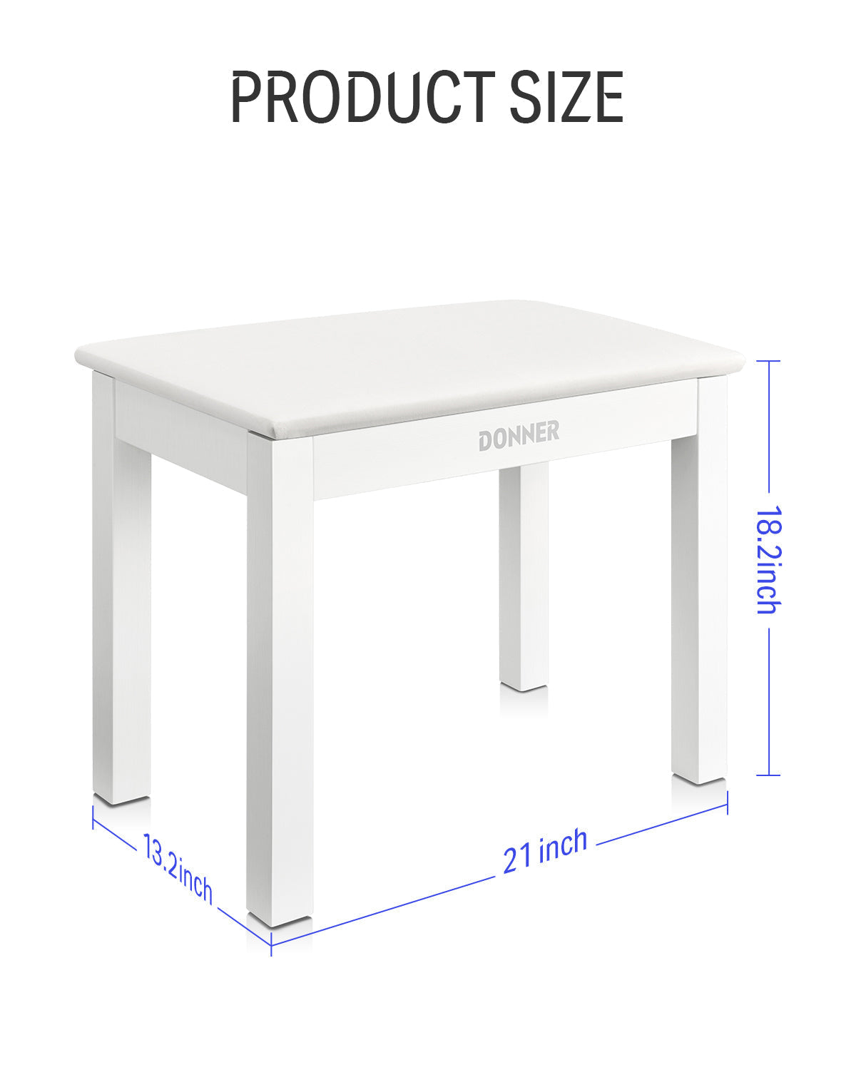 Donner DKB-10 Banqueta de piano blanca
