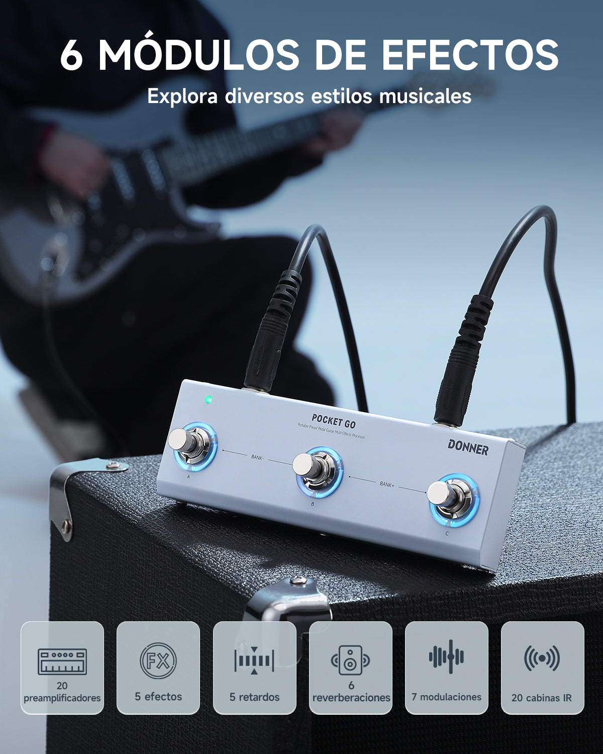 Donner Pocket Go Pedal multiefectos portátil