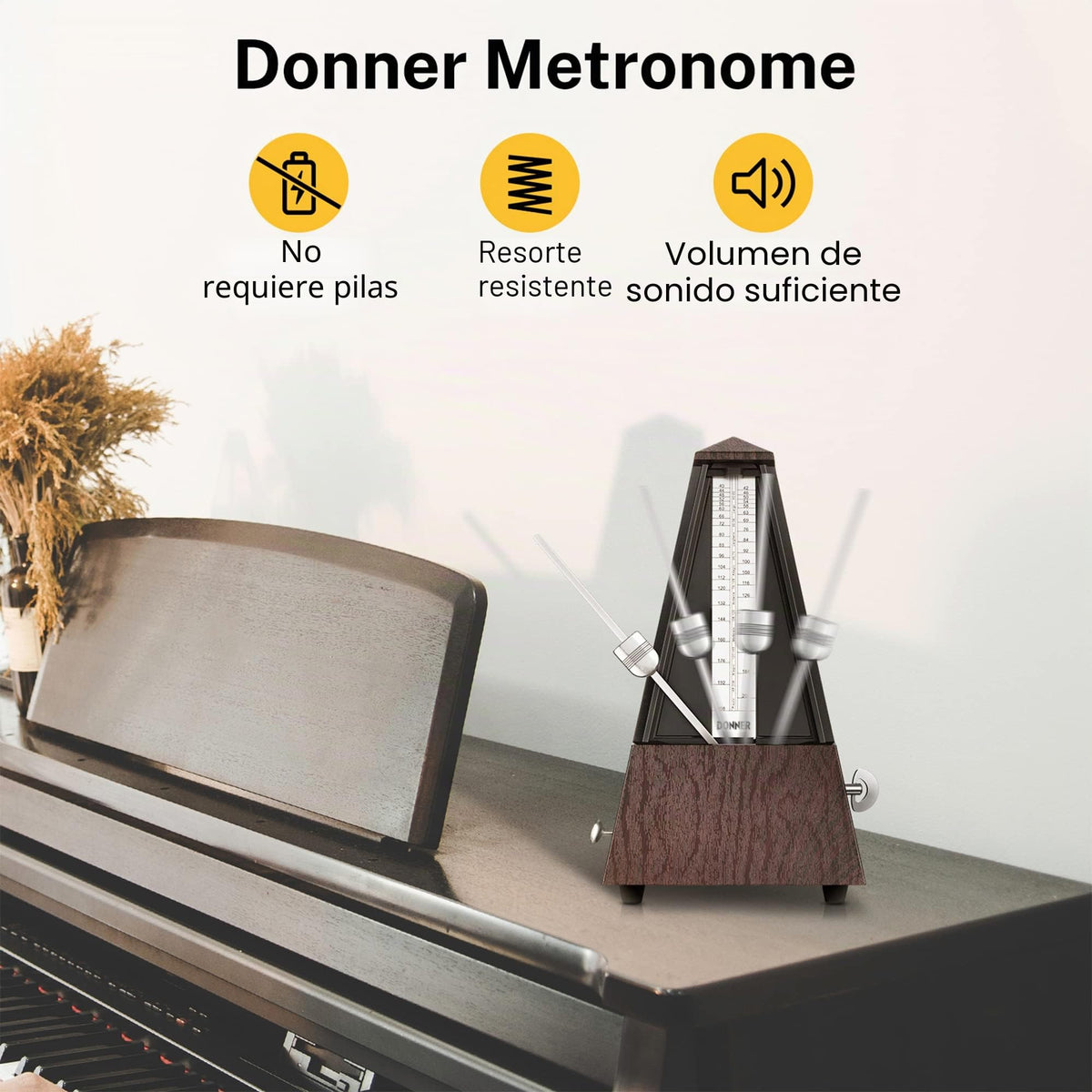 Donner DPM-1 Metrónomo mecánico acabado teca