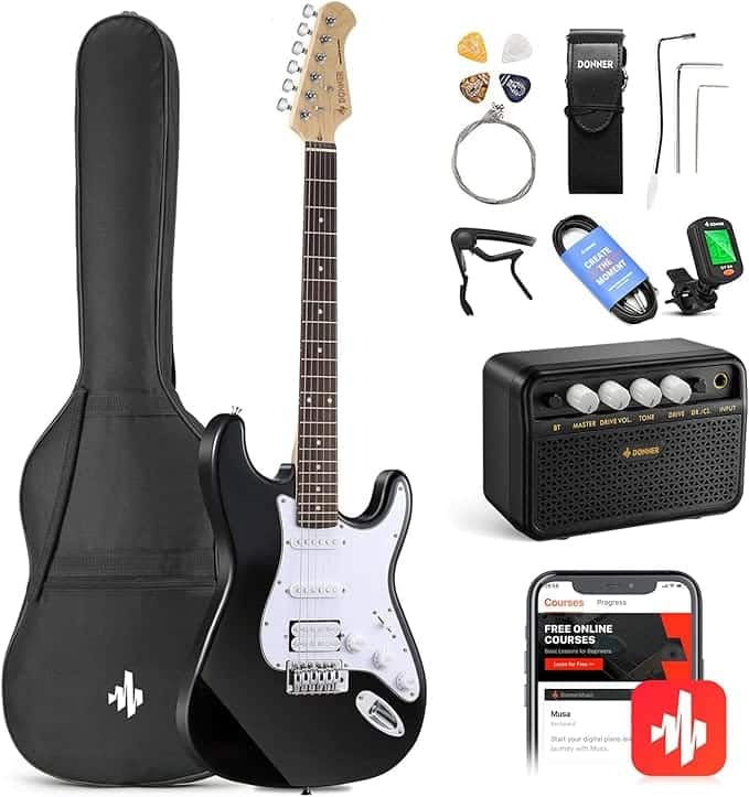 Donner Dst-100 Kit De Guitarra Eléctrica Con Amplificador