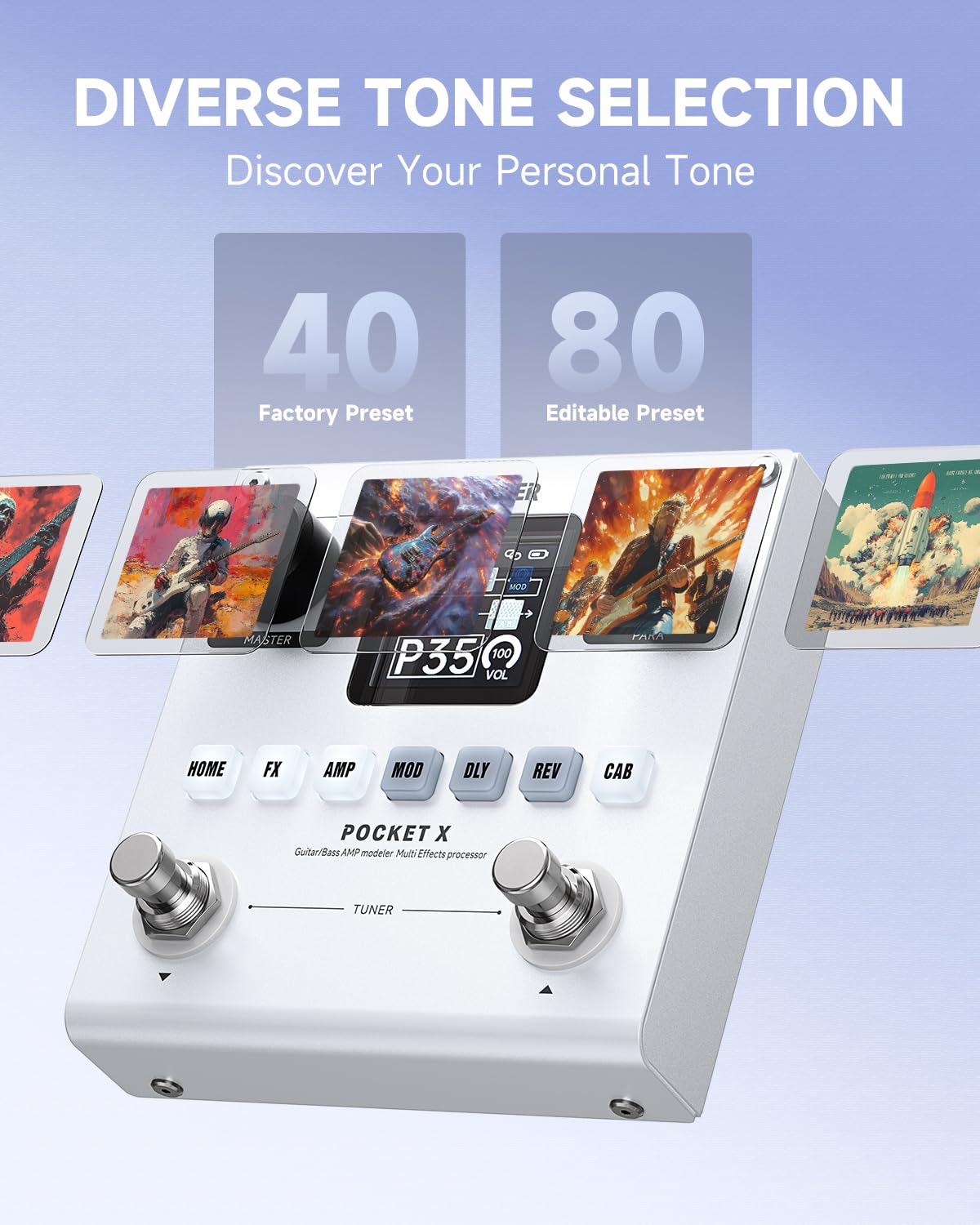 Donner PocketX Procesador multiefectos para guitarra y bajo
