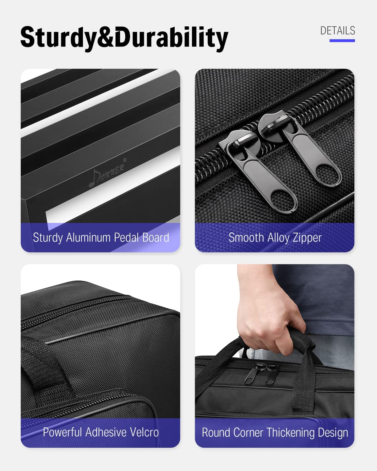 Donner DB-3 Pedalboard de aluminio de 45 × 30 cm