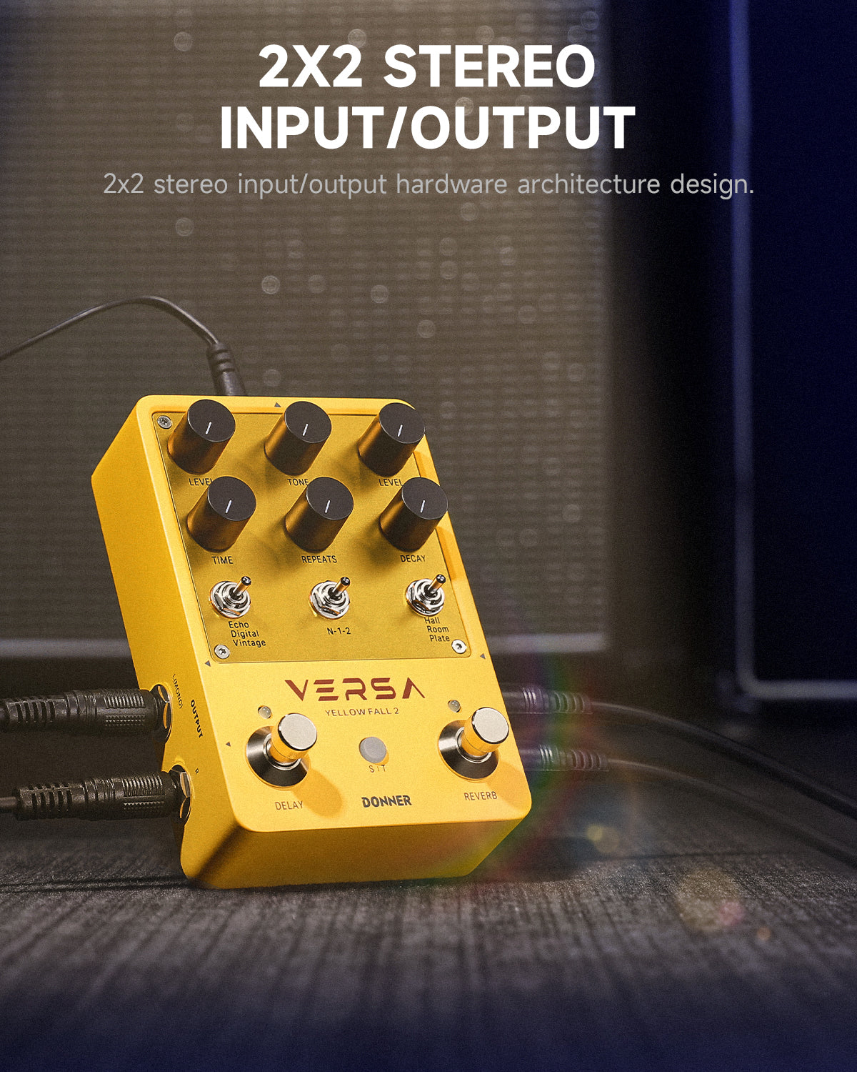 Donner VERSA Yellow Fall II Pedal de delay y reverb
