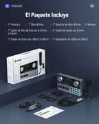 Donner Podcast Bundle Kit de podcasting con mixer y micrófono