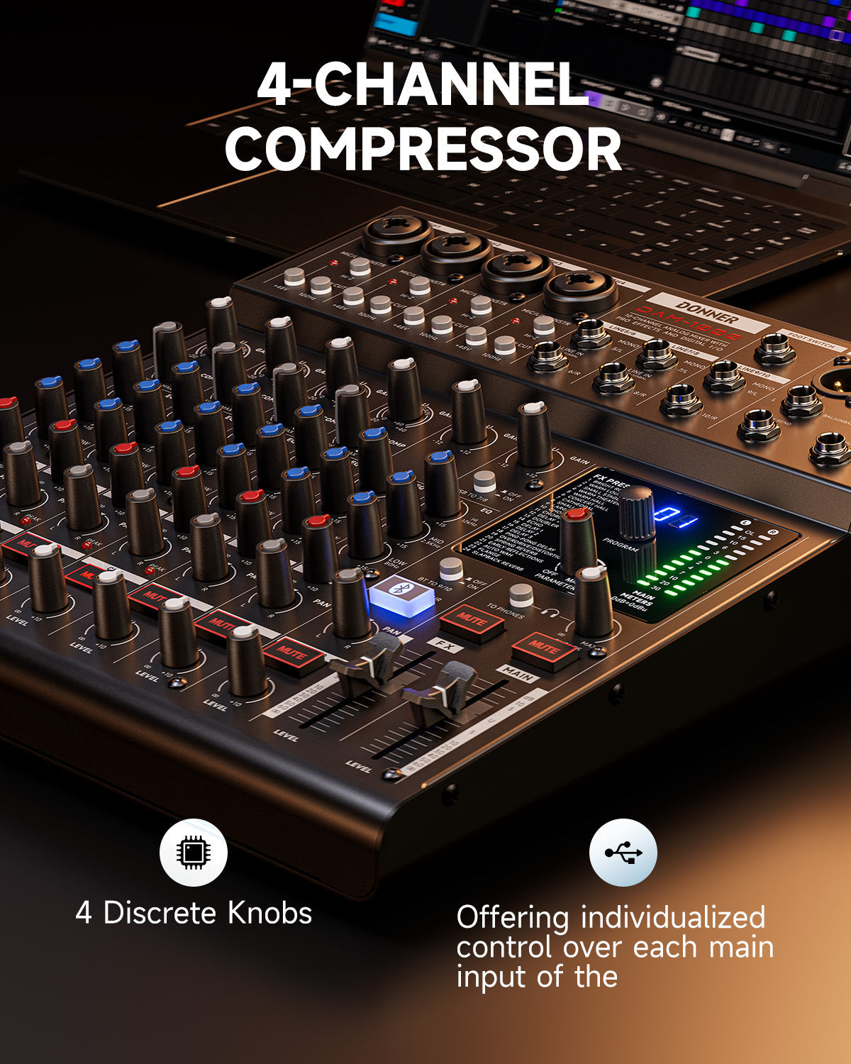 Donner DAM-1000 Mixer de 10 canales con Bluetooth