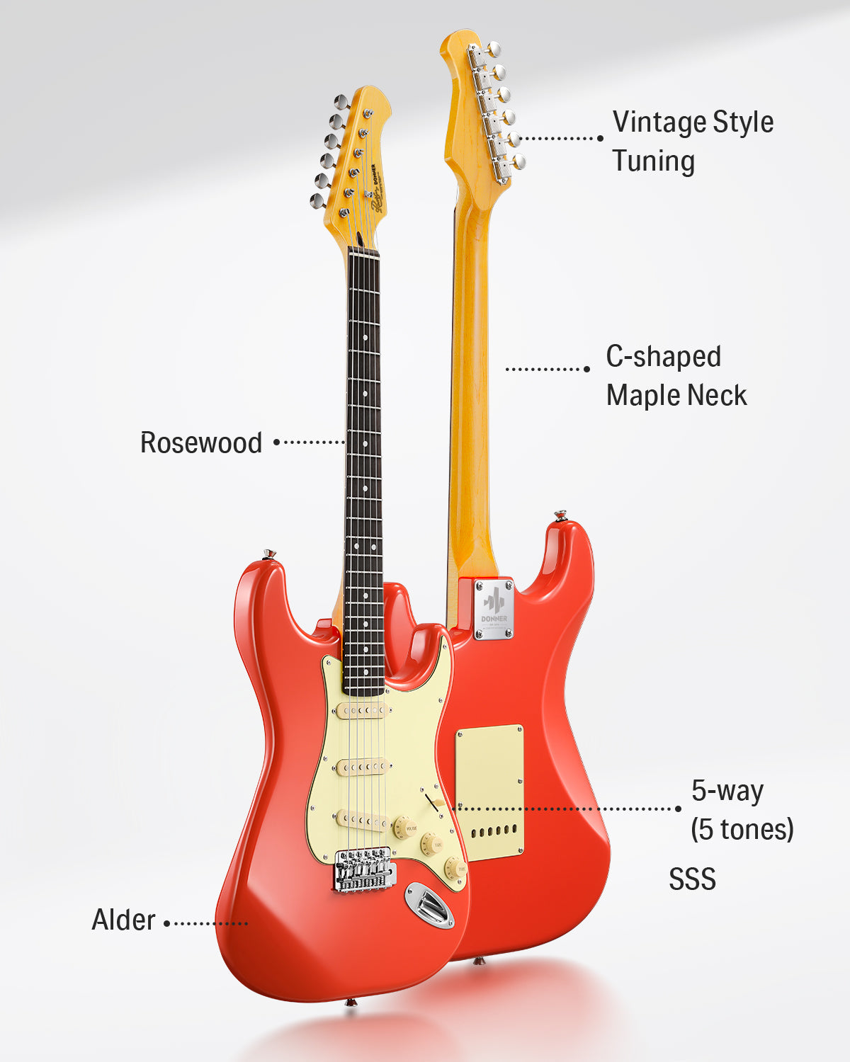 Donner DST-600 Guitarra eléctrica con funda EC6800