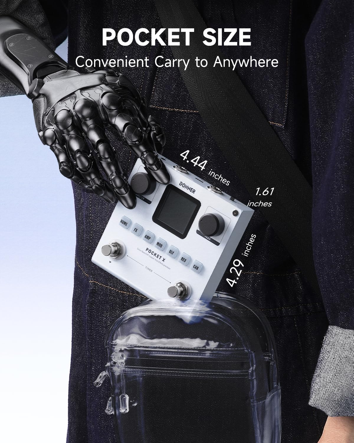 Donner PocketX Procesador multiefectos para guitarra y bajo
