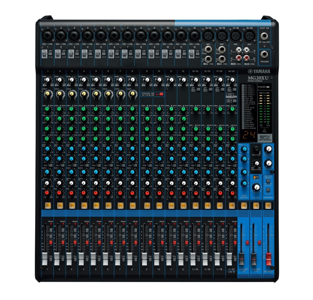 Mixer análogo de 20 canales con efectos y USB MG20XU - Yamaha