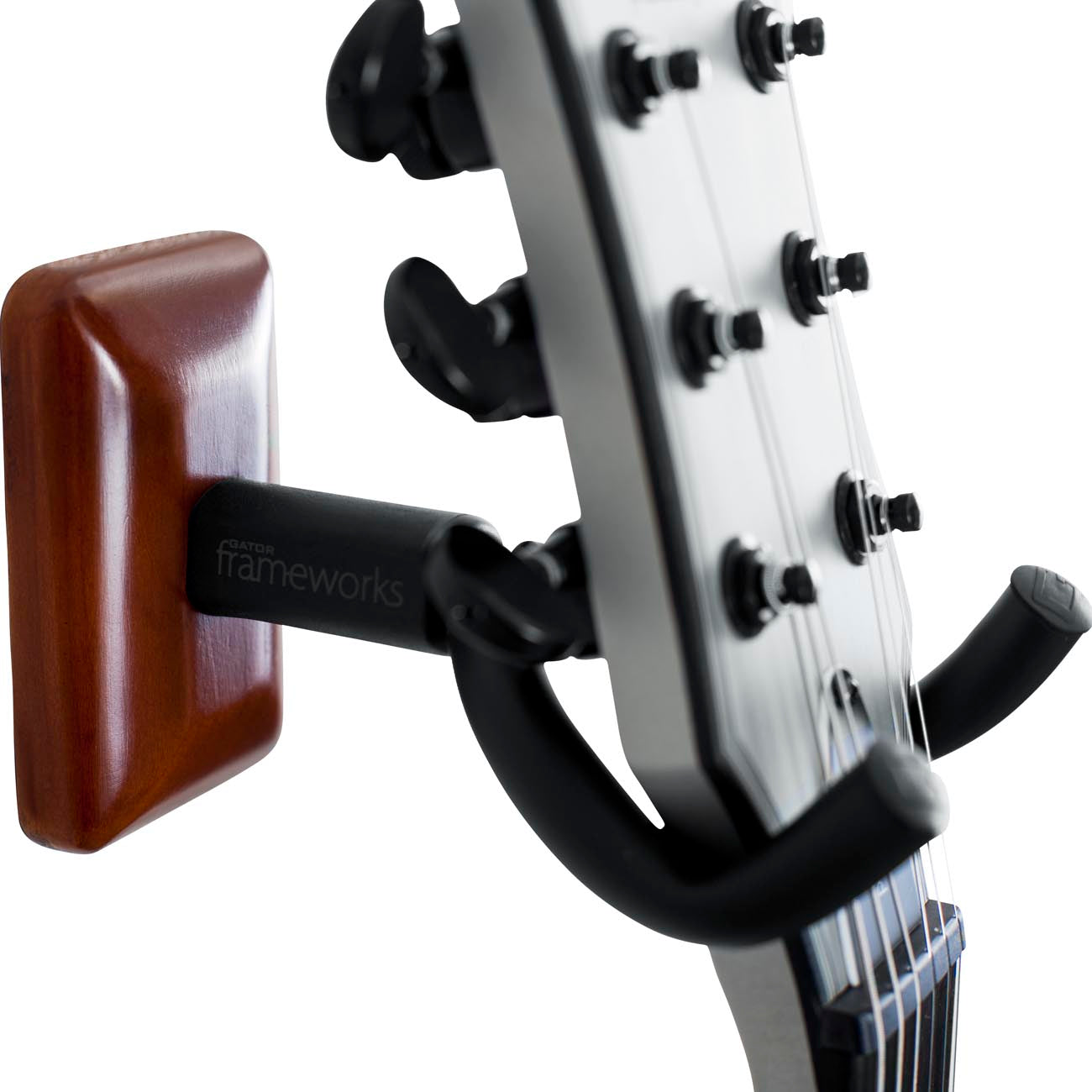 Gator Frameworks GFW-GTR-HNGRMHG colgador de guitarra para pared Mahogany