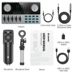 Donner Podcast Bundle Kit de podcasting con mixer y micrófono