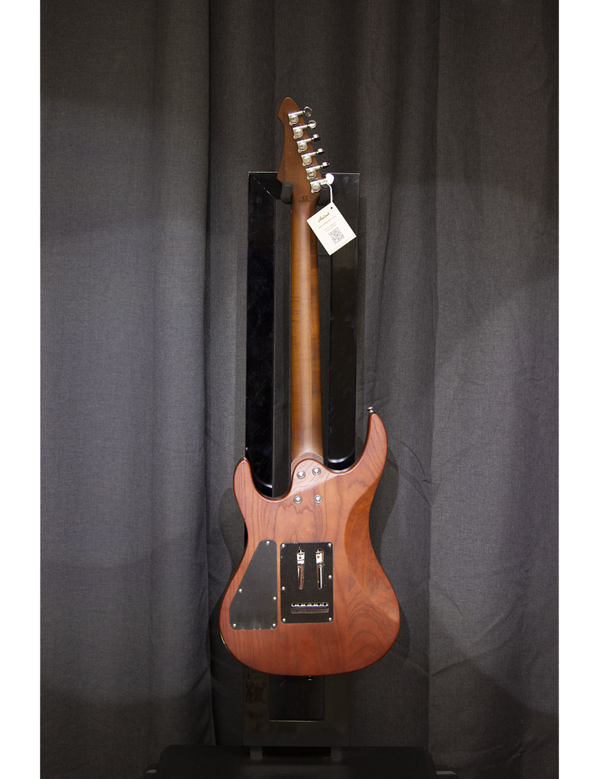 Aria® MAC-DLX Guitarra Eléctrica 24F Tremolo Super Strato® | Stained Brown