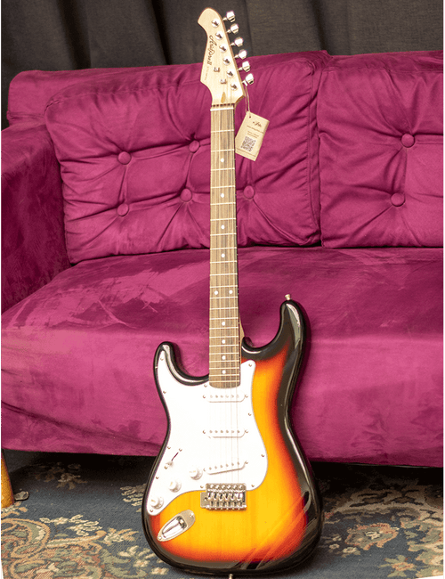 Aria® Stg-003l Zurdo Guitarra Eléctrica Sss Tremolo Stratocaster® Style | 3-Tone Sunburst