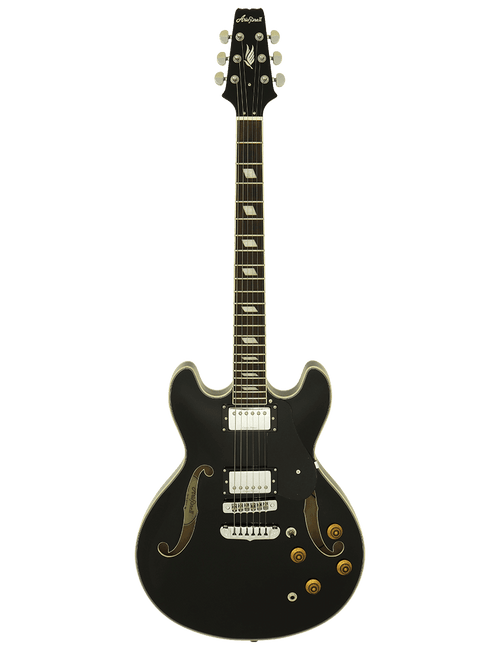 Aria® Ta-Class Guitarra Eléctrica Semi-Hollow 335 Style | Black