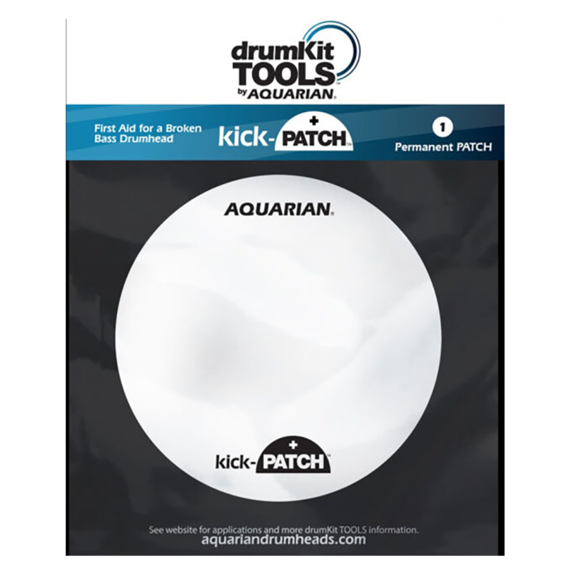 Aquarian PA3 Reparador Parche Bombo Kick Patch Blanco 12"