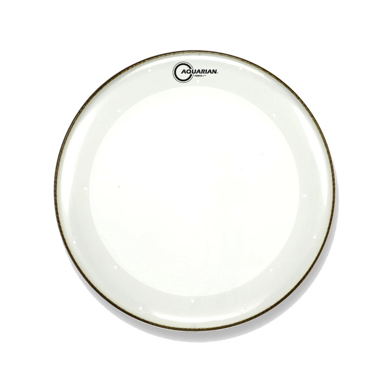 Aquarian Drumheads® TCFB-22 Force I™ Parche Bombo 22" Texture Coated™ Poroso Blanco + Kick Pad™ | 1-Capa 10