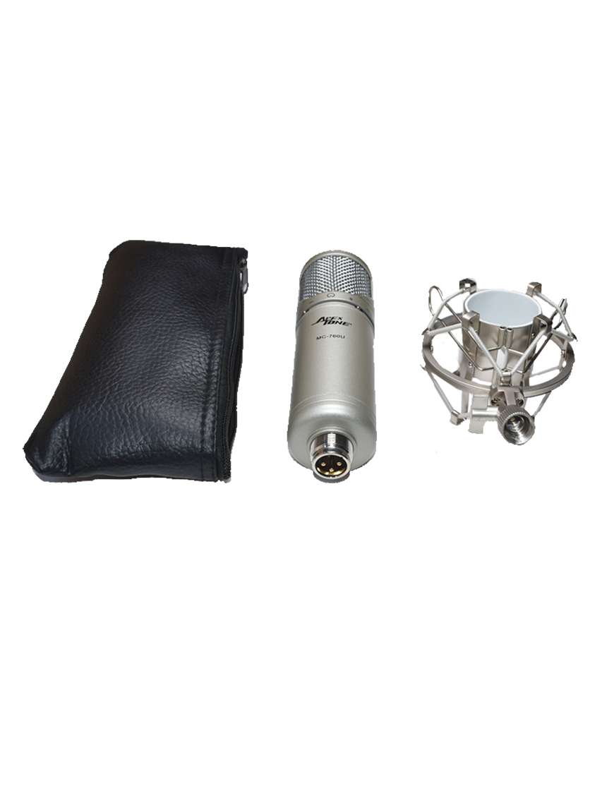 ApexTone® MC-760U Micrófono Condensador Estudio Kit: Araña y Funda