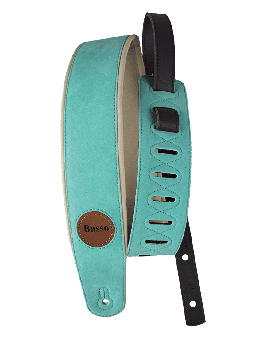 Basso Correa Guitarra Classic 08 Suede Green Gamuza 7 Cm