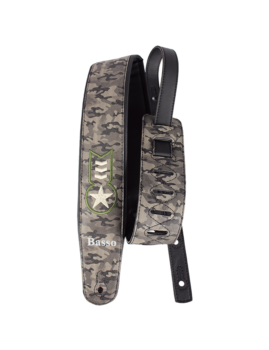 Basso® CLASSIC Camuflaje Militar Correa Guitarra 7cm Largo: 145cm
