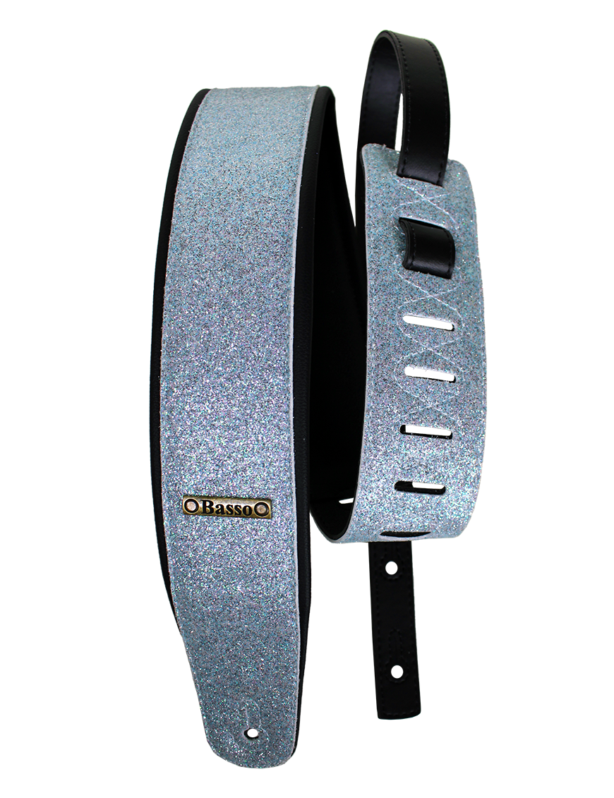 Basso® Glitter Correa Guitarra 7cm Largo: 145cm | Blue Light