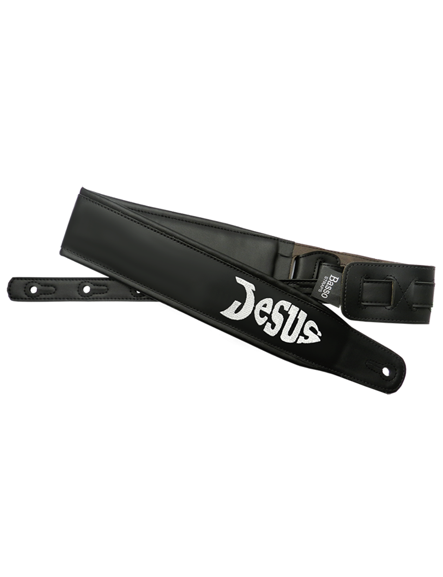 Basso® CLASSIC Góspel Correa Guitarra 7cm Largo: 145cm Bordada Jesús