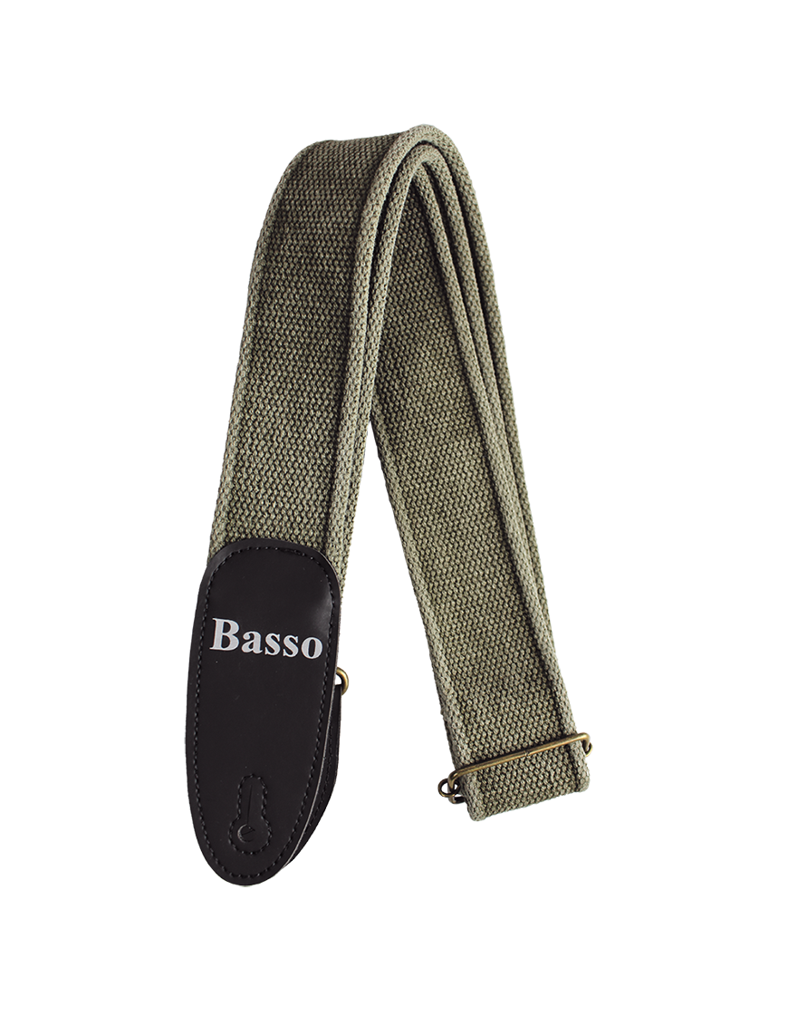 Basso® EXTRAVAGANZA Correa Guitarra Algodón 5cm Largo: 150cm | Verde Oliva