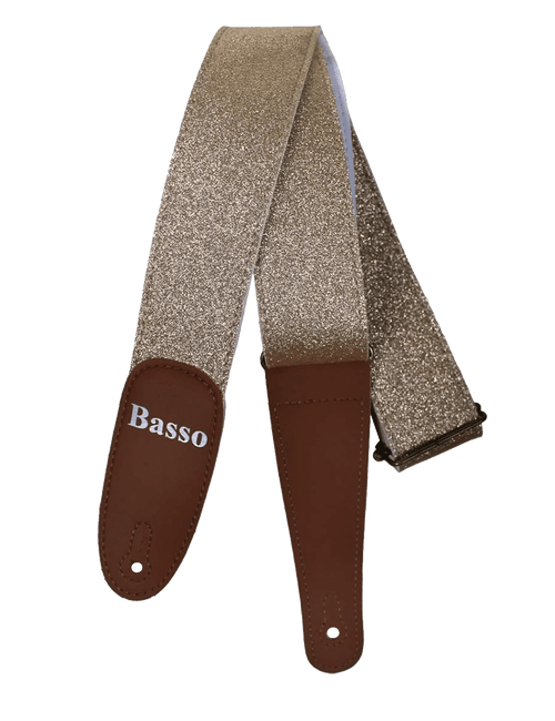 Basso Correa Guitarra Glitter Light Gold 5 Cm 90/145cm