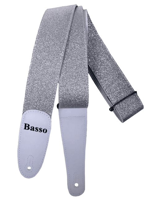 Basso Correa Guitarra Glitter Silver 5 Cm 90/145 Cm