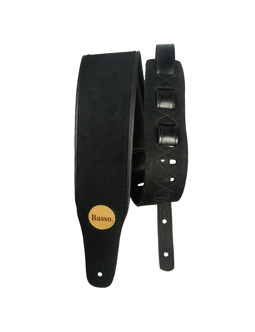 Basso® FB Gamuza Correa Bajo 8.5cm Largo: 145cm | Negro