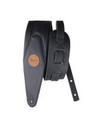Basso® Original Cuero Correa Bajo 9 cm Largo: 145cm Negro