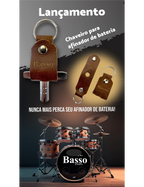 Basso® Llavero Cuero Porta Llave Afinación Batería Negro