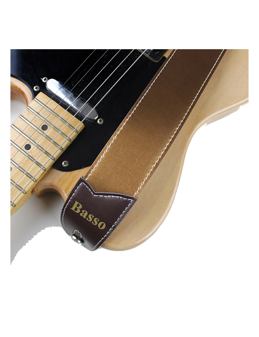 Basso® Chrome Line Gold Correa Guitarra 5cm Largo: 145cm