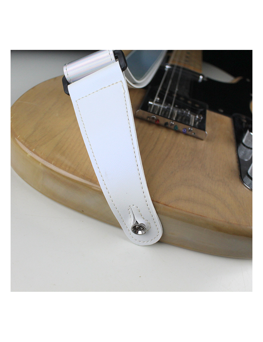 Basso® Chrome Line Sillver Tornasol Correa Guitarra 5cm Largo: 145cm
